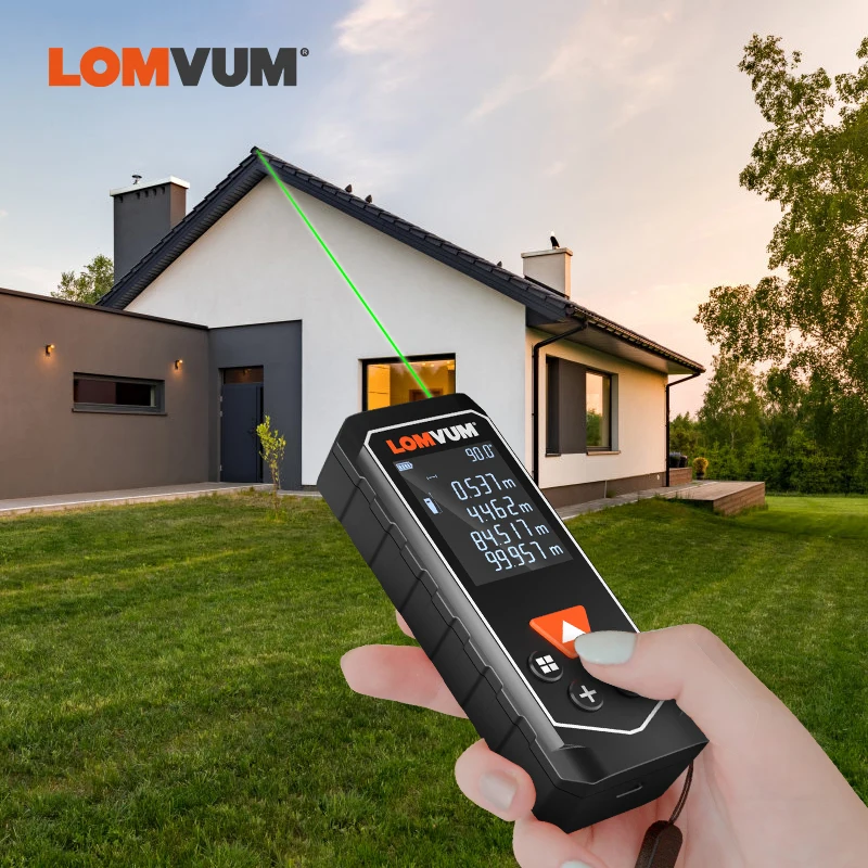 Лазерный измеритель LOMVUM ручной прибор для измерения расстояния с зеленым