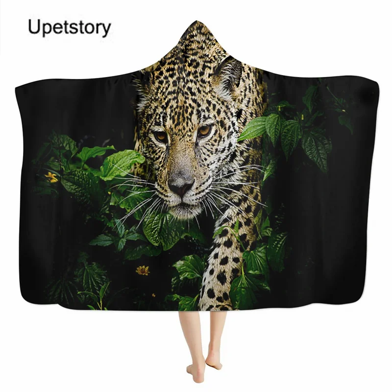 

Мужское флисовое светильник деяло с капюшоном, с принтом тигра