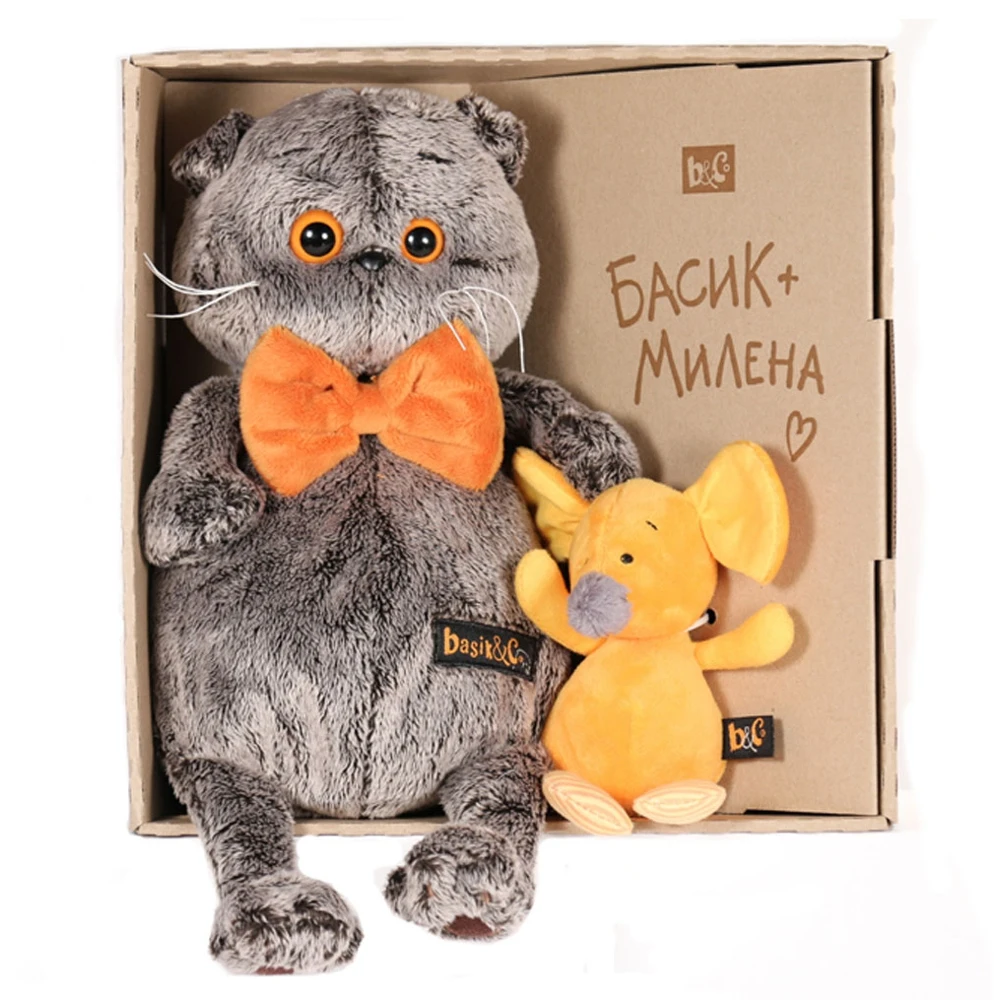 Мягкая игрушка Budi Basa Кот Басик с мышкой Миленой 25 см | Игрушки и хобби