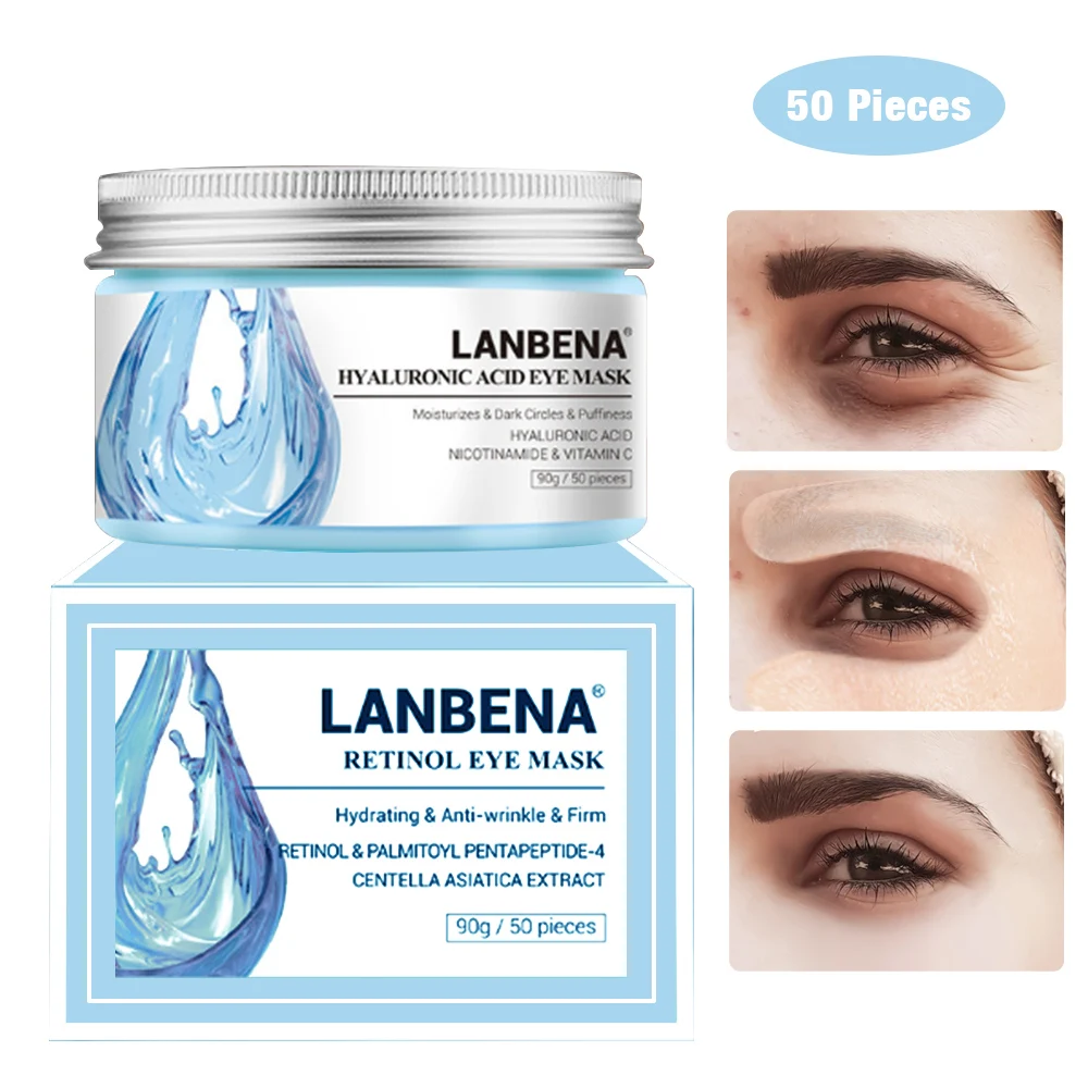 Патчи для глаз с гиалуроновой кислотой и ретинолом 50 шт. маска питает укрепляет