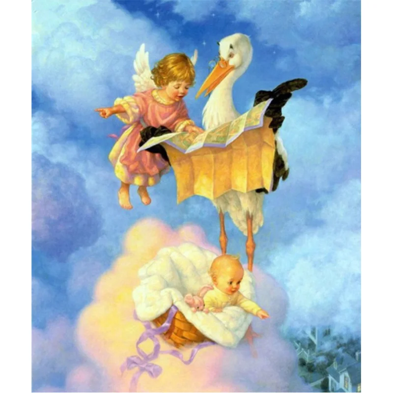 5d Diy Алмазная картина ангел девушка Картина Пейзаж Вышивка крестом Полный алмаз