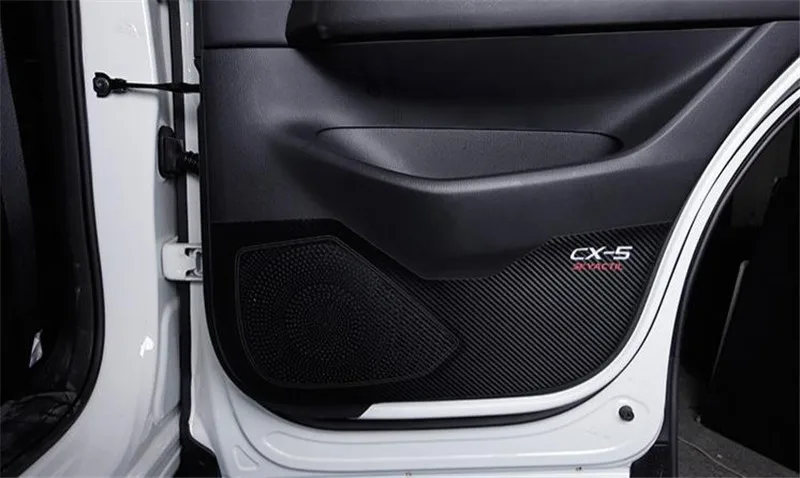 Защитная накладка на дверь из углеродного волокна и кожи для Mazda Cx-5 2017 2018 2019