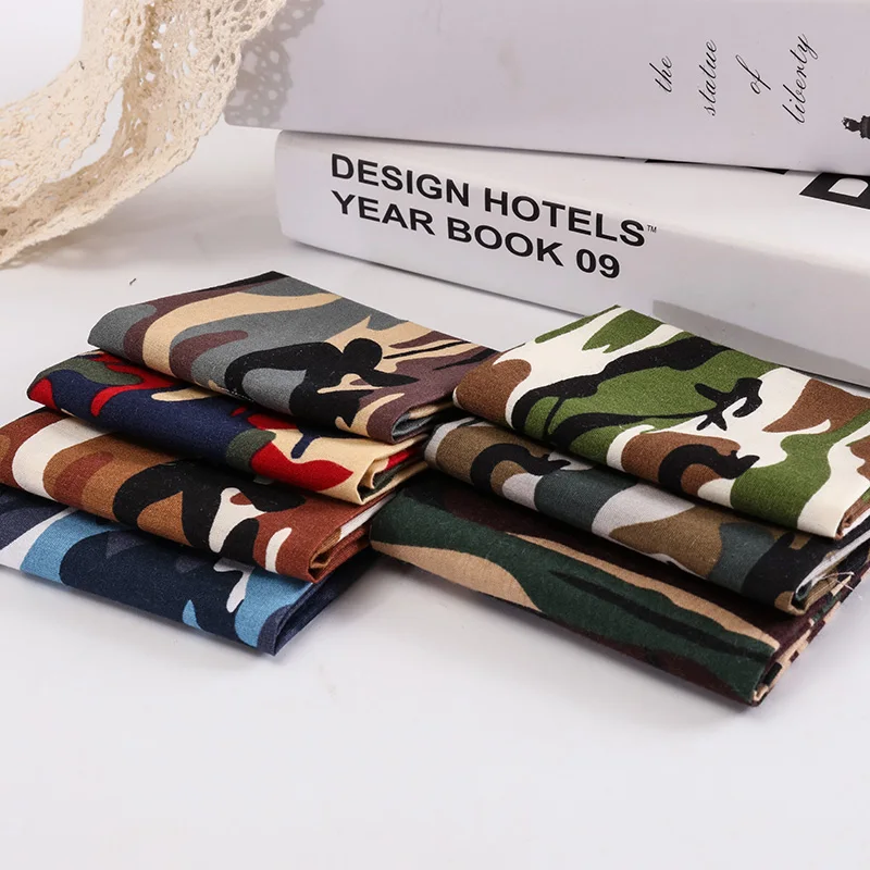 7 шт. 25x25 см/упак. камуфляжная хлопчатобумажная ткань полотняного плетения в стиле