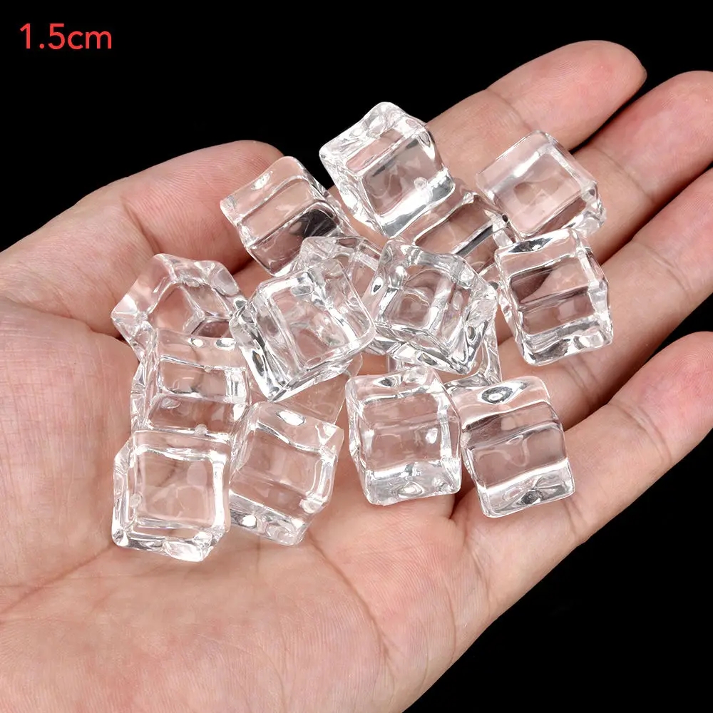 1.5cm 16 шт 2 см/1,5 см/1 см искусственные Акриловые квадратной формы кубики льда реквизит для фотографии - Цвет: 1.5cm
