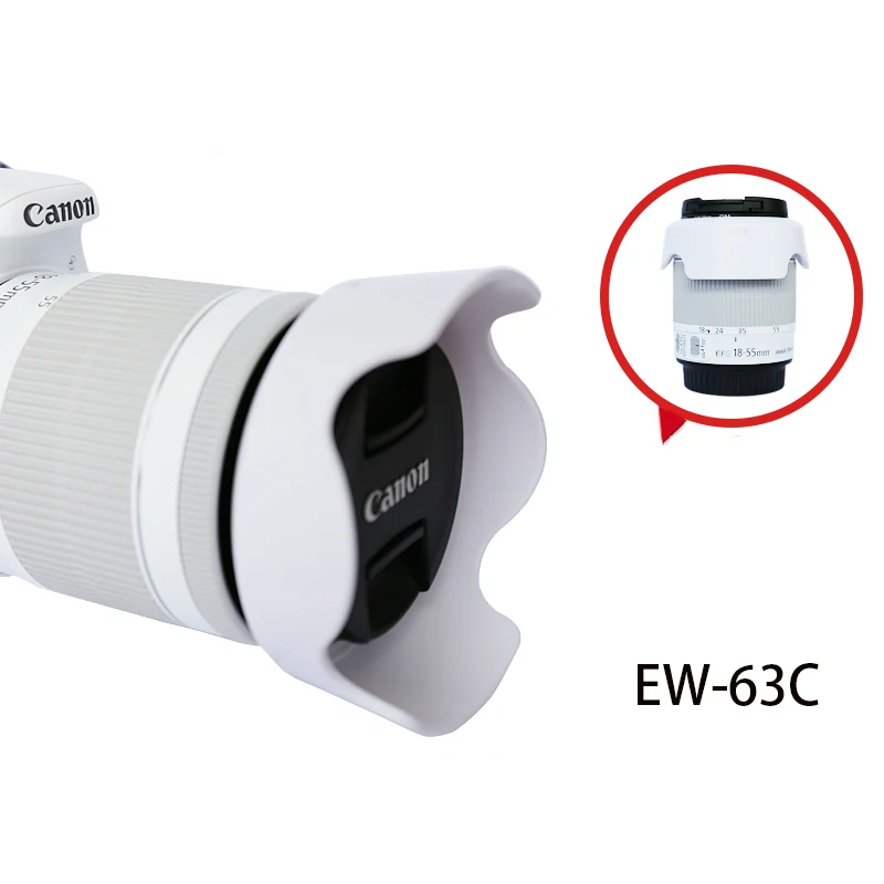 BIZOE Canon Бленда объектива фотоаппарата фотообъектив SLR 800d /760d /750d /700d /200d /100d 58 мм белый заблокированный камера аксессуары