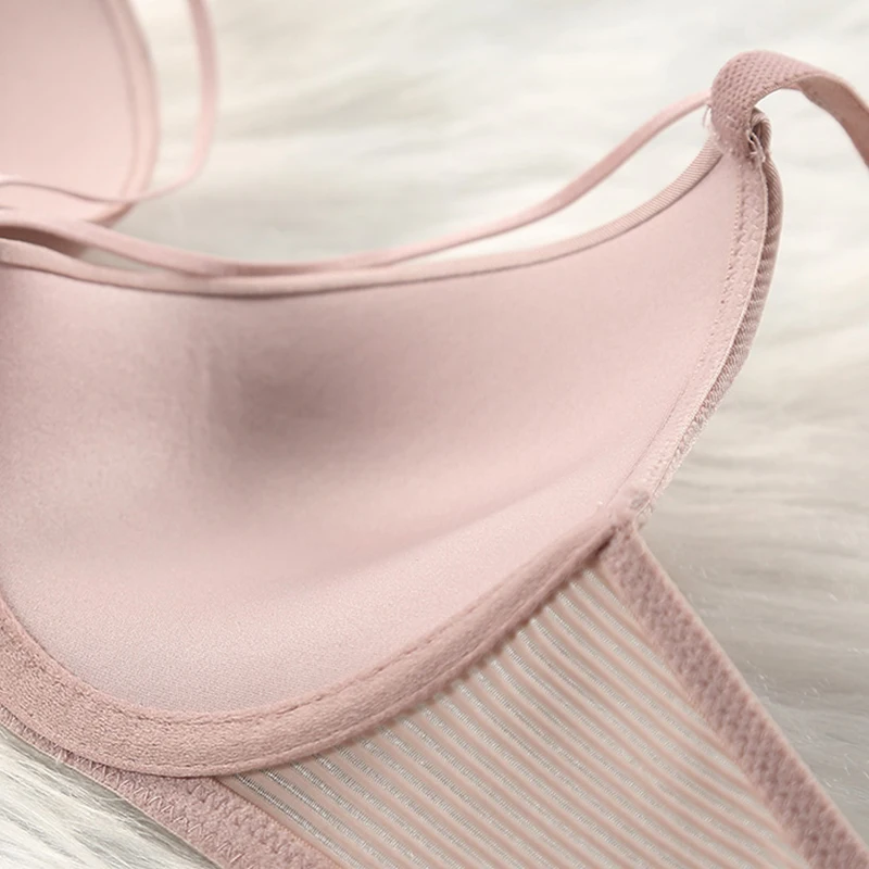 Classic Bandage Black Bra Set Push Up Brassiere 3/4 Cup Thick Cotton Underwear Deep V Brassiere Black Gather Women Lingerie Sets