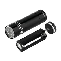 mini aluminum light torch lamp super uv 9 led flashlight black ultraviolet light flashlight blacklight torch light lamp50