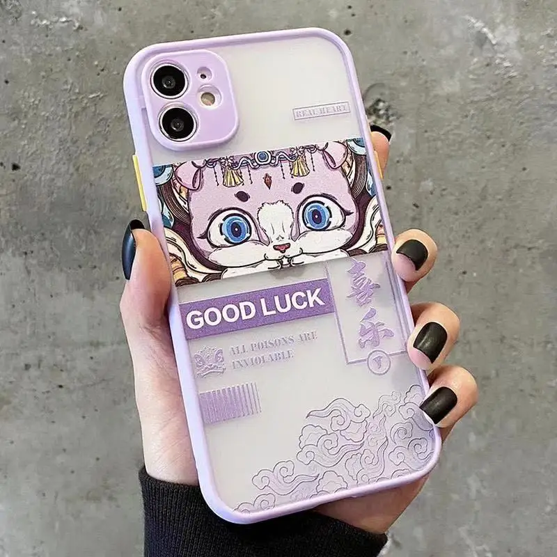 

Case by iPhone 11 12 13 Pro Max Mini 7 8 Plus XR X XS MAX Chinese Style Original Skin Feel Protective Case Cover