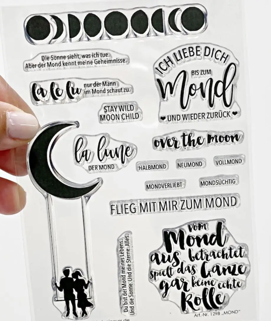 Прозрачный силиконовый штамп с немецкими надписями/печать для скрапбукинга