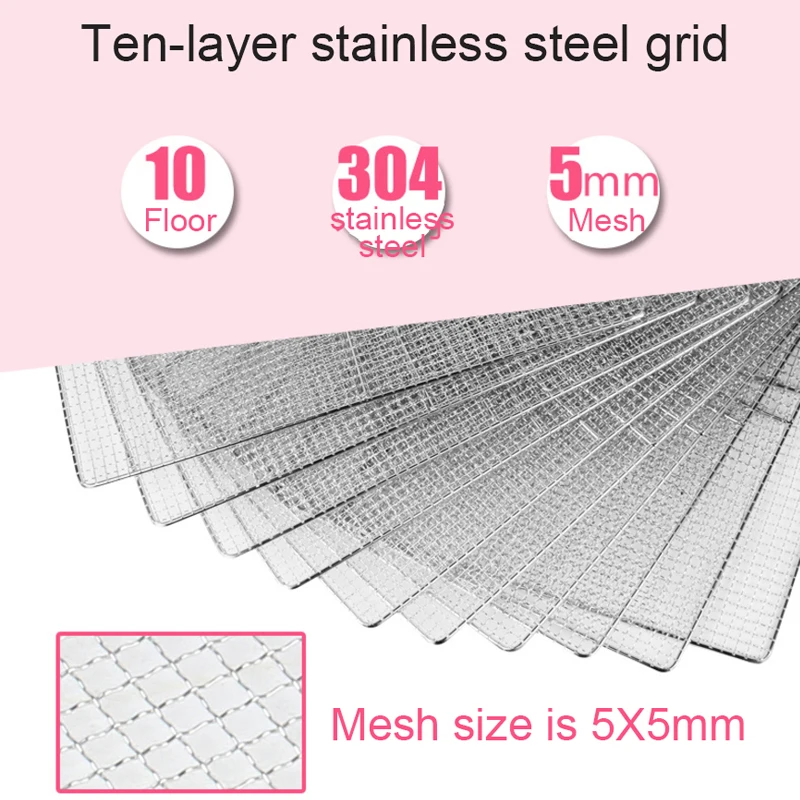 Дегидратор из нержавеющей стали для фруктов овощей трав 10 лотков сушилка мяса 220