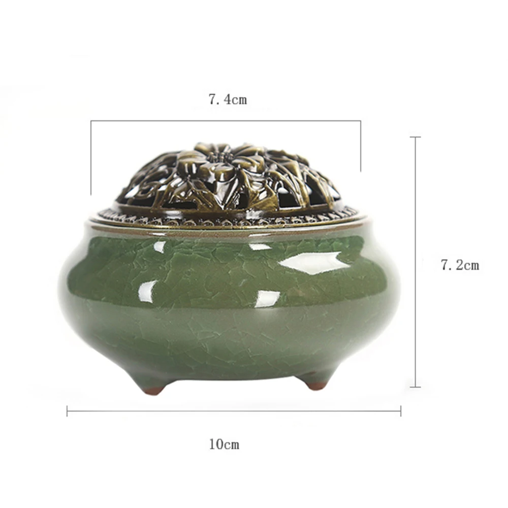 

Ceramic Incense Burners Portable Porcelain Censer Buddhism Incense Holder for Home Tea House Yoga Studio
