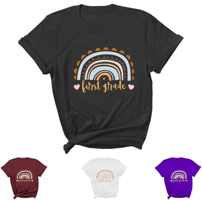 

First Grade Letter Print Women T Shirt Short Sleeve ONeck Loose Women Tshirt Ladies Tee Shirt Tops Clothes Camisetas Mujer