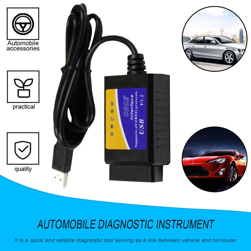 

V04HU New ELM327 USB OBD2 Auto car Diagnostic Tool ELM 327 V1.5 USB Interface OBDII CAN-BUS Scanner hot selling