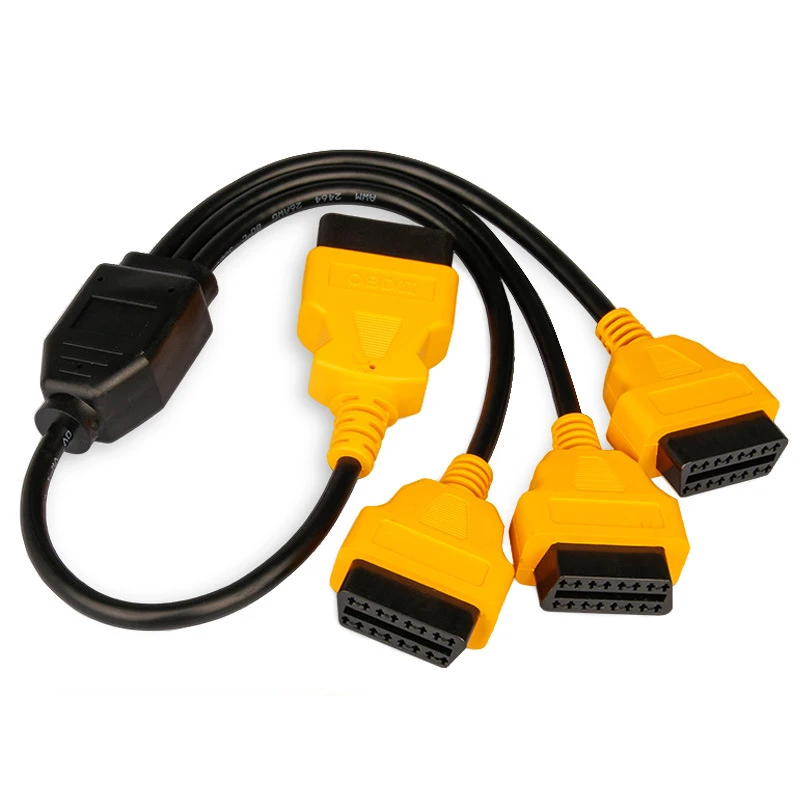 

Универсальный разъем OBD2, 50 см, 16 контактов, 16-жильный разъем OBD, штекер-гнездо, одноточечный, трехжильный