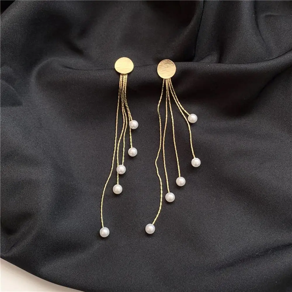 Женские Элегантные посеребренные Висячие Стразы длинные висячие серьги в стиле