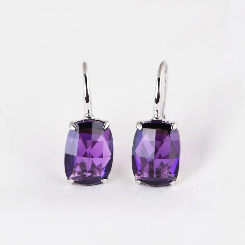 

Серьги-подвески женские из серебра 925 пробы с аметистом