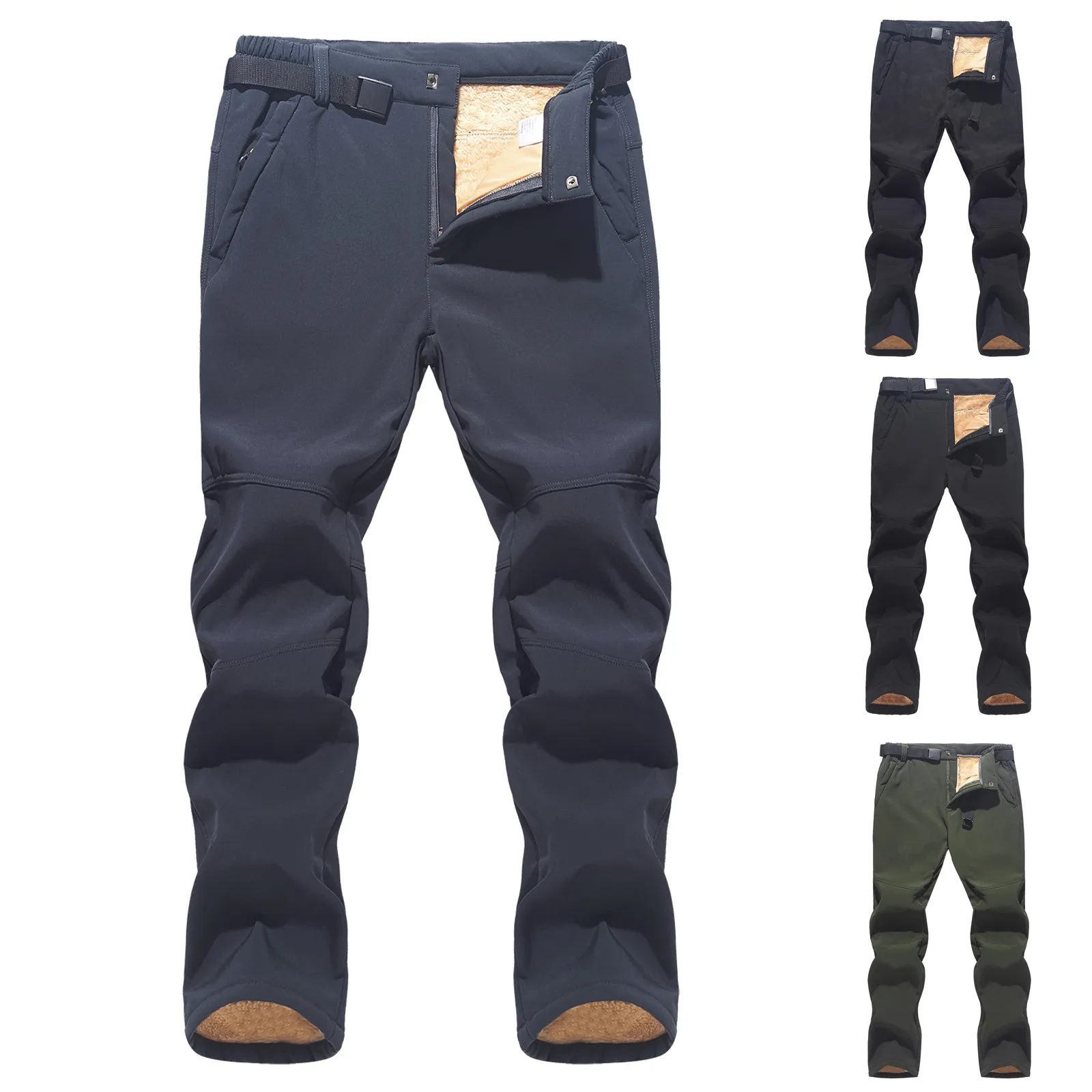 

Men's assault pants, windproof, waterproof, plus velvet, thickened men's assault pants, outdoor sports zipper pants