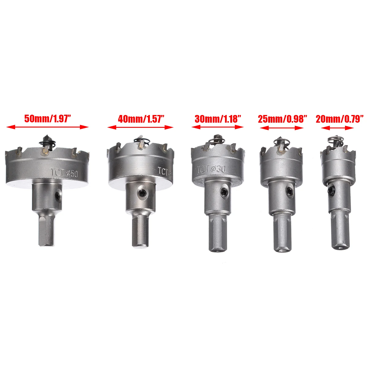 Набор корончатых сверл комплект из 5 твердосплавных наконечников быстрорежущей