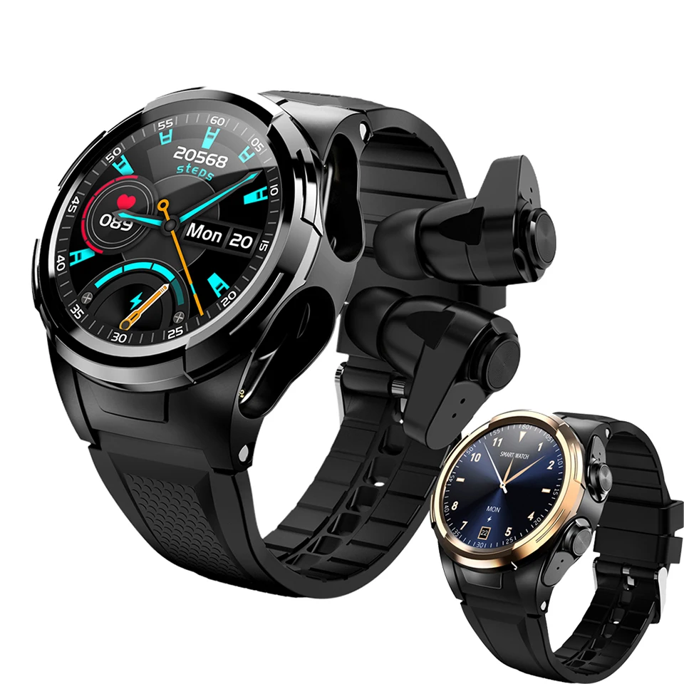 

Умные часы с TWS Bluetooth наушники 2 в 1 пульсометр монитор кровяного давления спортивные Смарт-часы фитнес-часы для Android IOS