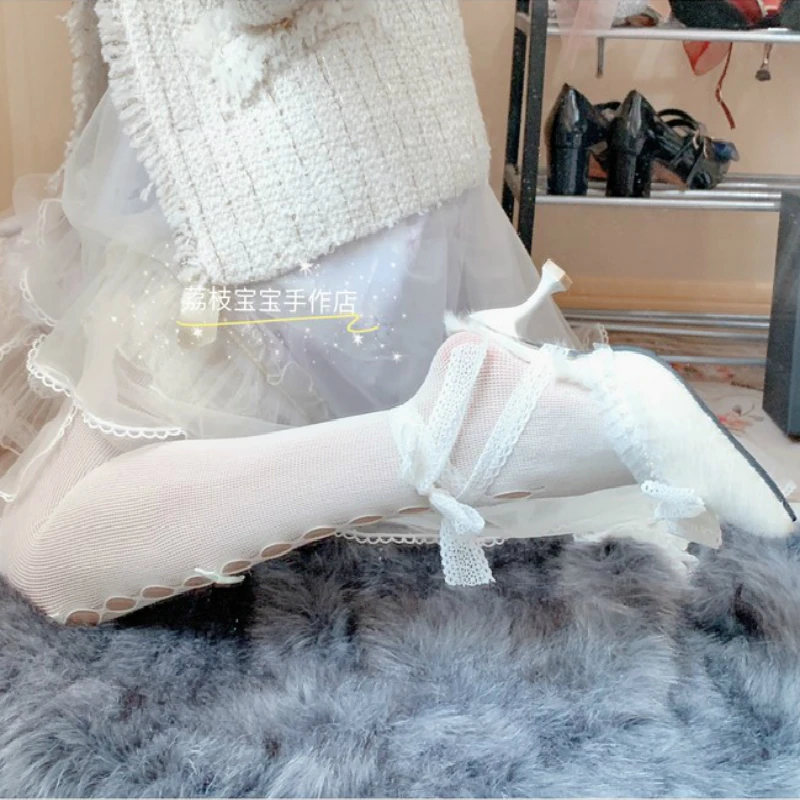 Meados de Salto Doce Princesa Meninas Feminino Kawaii Chá Festa Laço Japonês Bonito Cosplay Anime Lolita Sapatos Mulher Harajuku 5cm
