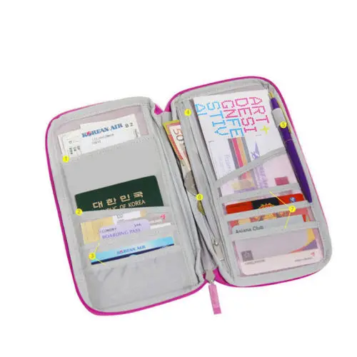 

Multifunction Wallet Passport Credit Card Organizer Travel Cash Holder Document Bag Purse Travel Wallet Pack Clutch Mujer