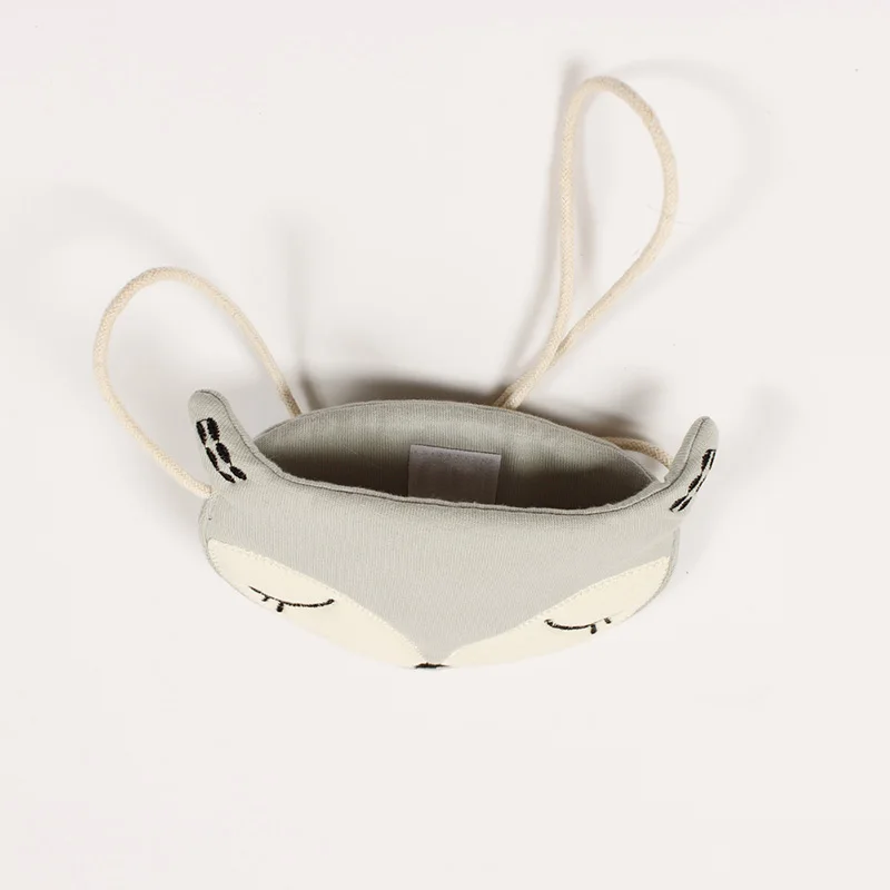 Сумка через плечо с изображением лисы для детей детская тканевая Сумочка розовый