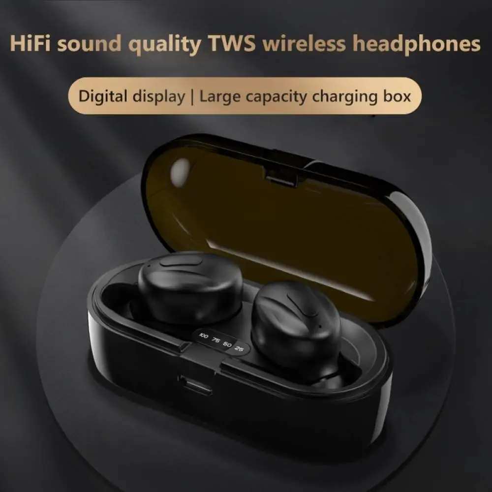 

New BT V5.0 Earphones True Wireless Headphones In-Ear Earbuds Waterproof Mini Headsets HiFI Stereo Sports Earpiece sleep