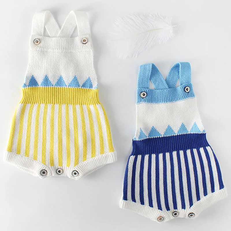 

Baby Romper Knitting Infant Jumpsuit Overall Sleeveless Baby Boys Clothing Autumn Knitted Girls Baby Newborn Clothes