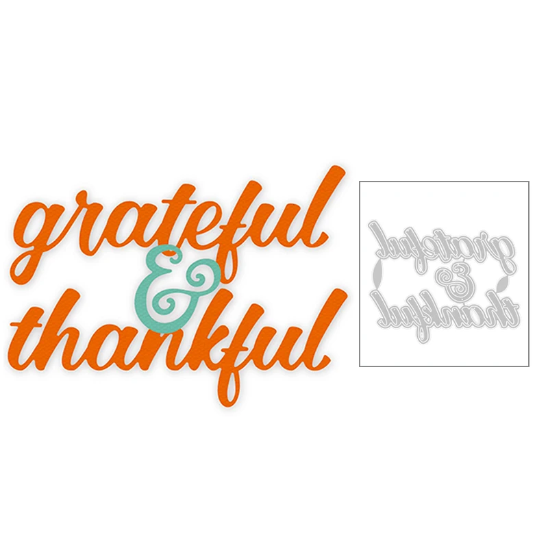

2020 New English Sentiment Words Grateful Thankful Metal Cutting Dies For DIY Making Greeting Card Paper Scrapbooking No Stamps