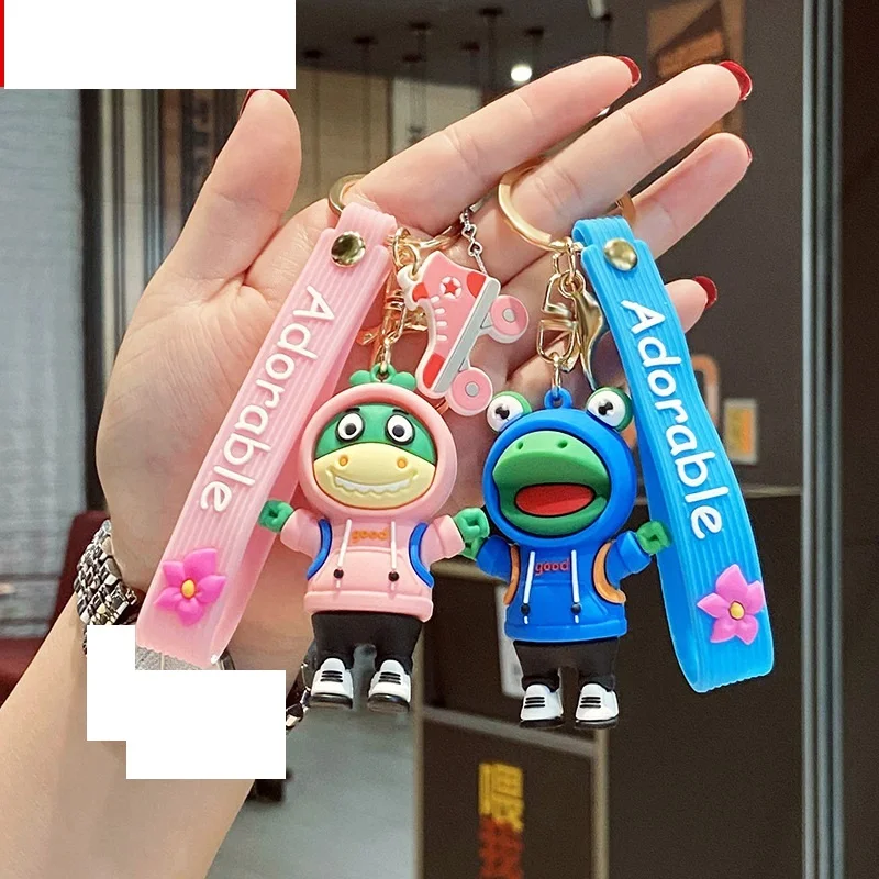 

Creative Cute Cartoon Frog Key Ring Student Backpack Pendant Car Seat Stylish Key Chain Birthday Gift Friend Party Key Chain