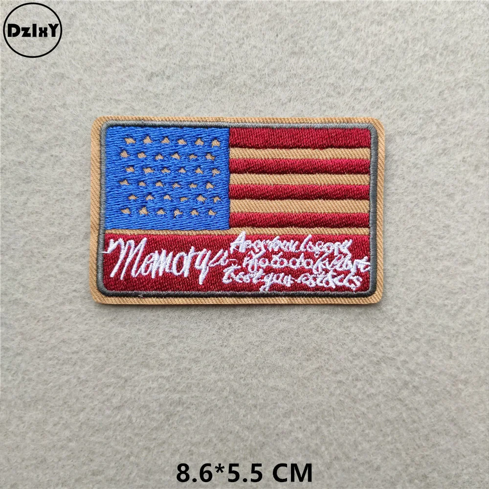 1-PCS-OO-8 Нашивки с американским флагом для одежды, сделай сам, в полоску, железные Аппликации, термонаклейки для одежды с вышивкой, значки с британским флагом@ D - Цвет: 1-PCS-OO-8