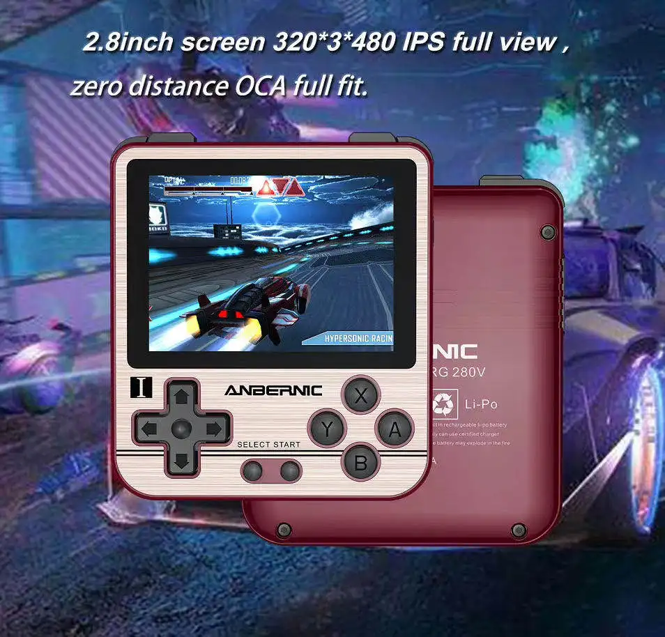 Консоль игровая ANBERNIC RG280V PS1 Ретро IPS экран 2 8 дюйма Opendingux 64 Гб 5000 игр портативная