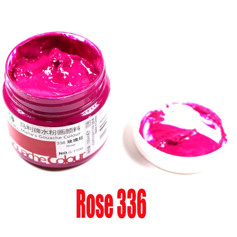 Rose 336 100 мл/бутылка гуашь пигмент Искусство Ручная роспись специальный пигмент школьное искусство специальная краска великолепный гуашь пигмент 42 цвет optiona - Цвет: Rose 336