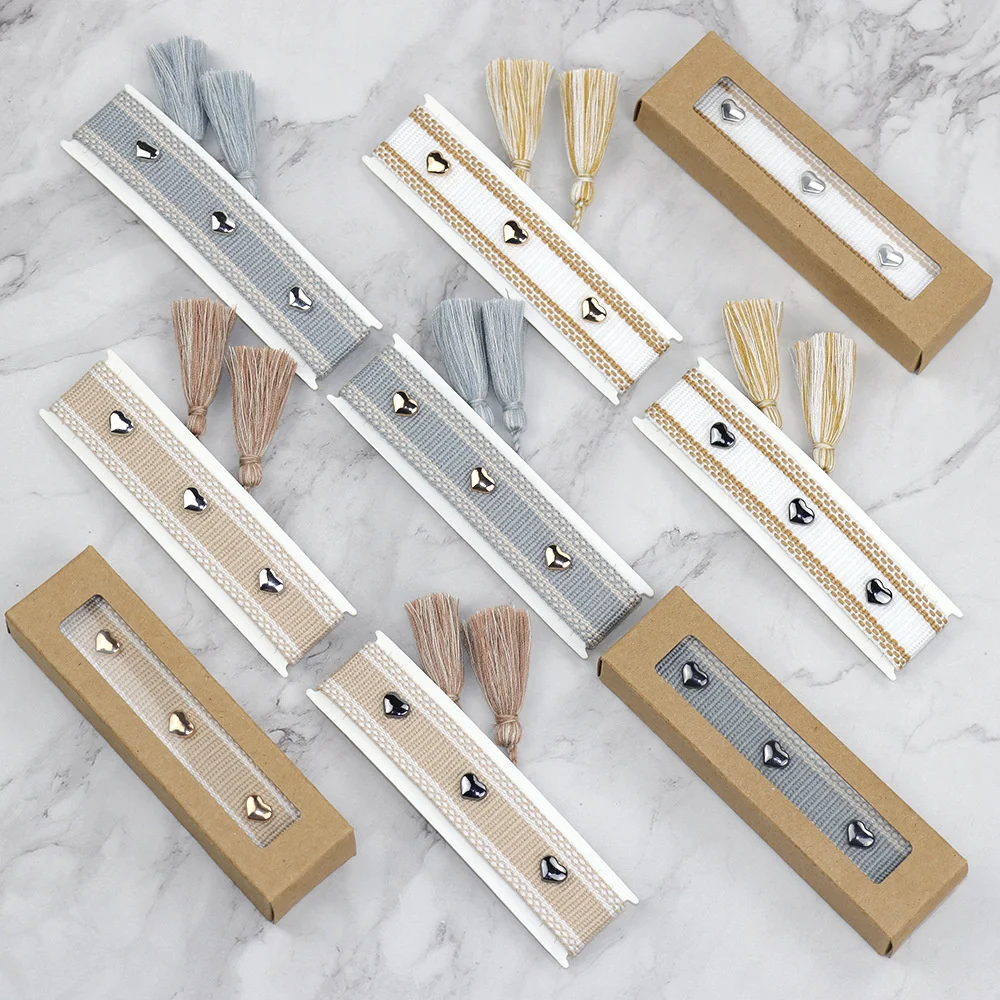 

Lover Adjustable Woven Braided Tassel Friendship Bracelet for Men Women Love Heart Embroidery Bracelets Jewelry Gift to Friends