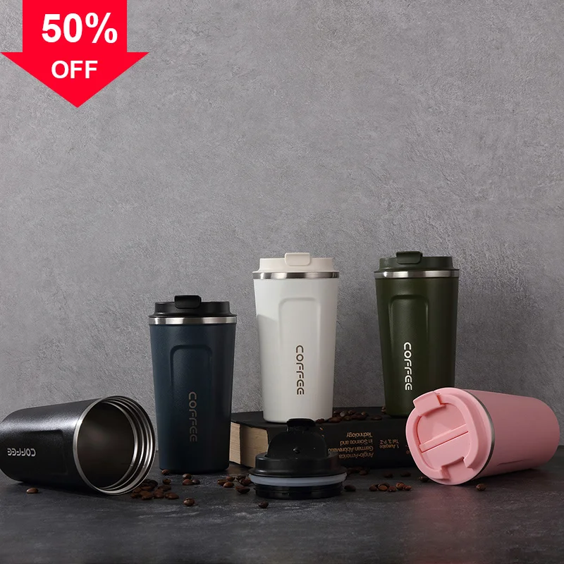 

Car Cup 500/380ml Coffee Cup Travel Mug Stanley Cup Insulated Airless Bottle Straight Mouth Cup Portable Thermos Cup