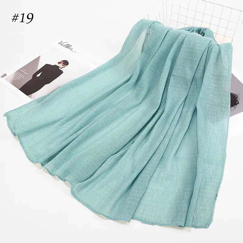 2020 muslim soft headscarf foulard femme musulman women Cotton scarf hijab female solid Fringed shawls Shimmer malaysia | Тематическая