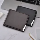 Ультратонкий мужской кошелек, расшитый блестками, с отделением для монет, черный кошелек, мужской компактный кошелек, тонкий чехол для карт