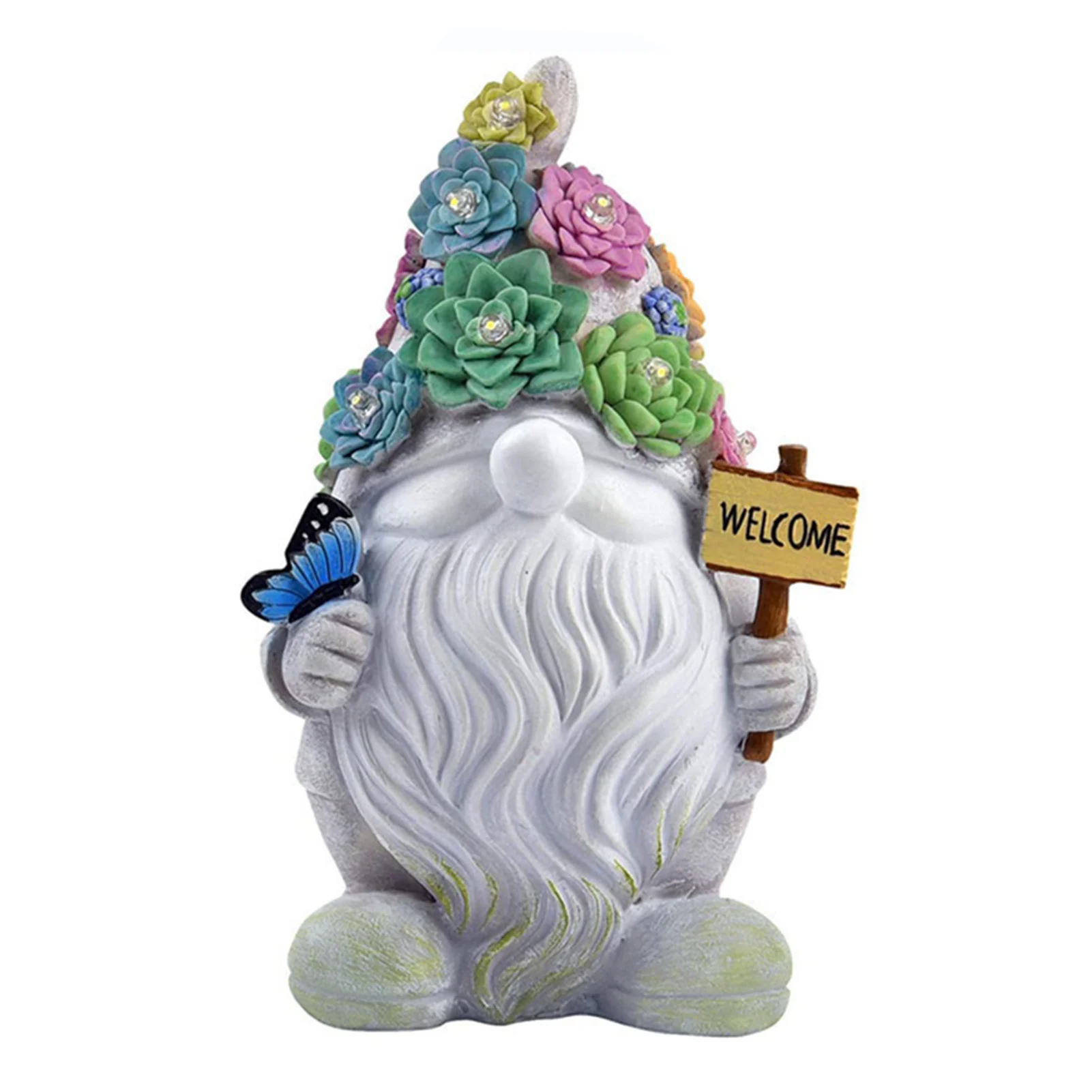

Gnome Statue Sun energy LED Light Yard Succulents Dwarf Resin Home Ornaments Craft Waterproof Perfect Xmas christmas gift
