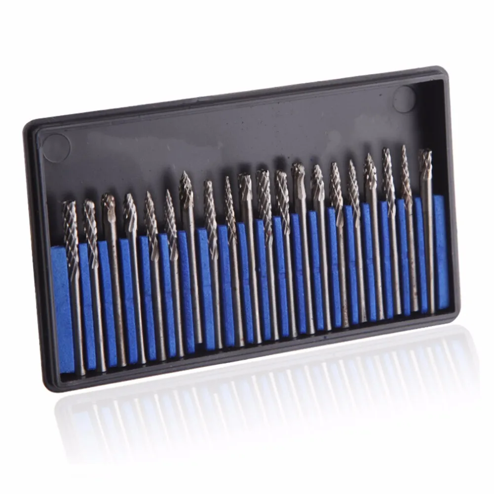 

20pcs Shank Tungsten Carbide Milling Cutter File Burr Suit Reamer Tools Cut Set Tungsten Steel Grinding Head Power Tools