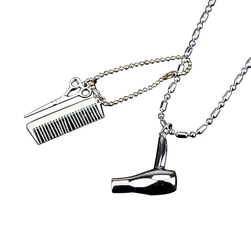 Горячая Распродажа Личность горный хрусталь барабан расчески кулон ножницы