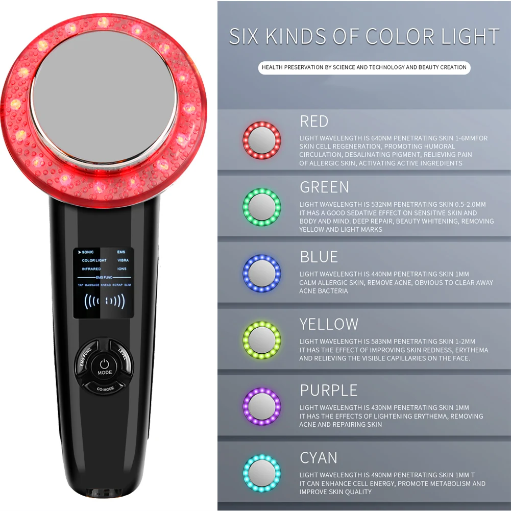 Kopen 6 In 1 Fototherapie Whitening Ems Afslanken Massager Instrument Led Ultrasone Verstevigende Afslanken Vormgeven Bodys Beautys Instrument