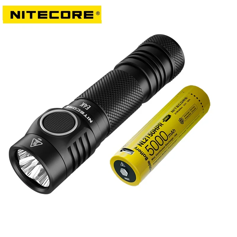 Светодиодный фонарик NITECORE E4K 4X CREE XP L2 V6 4400 люмен высокой мощности + аккумулятор 5000