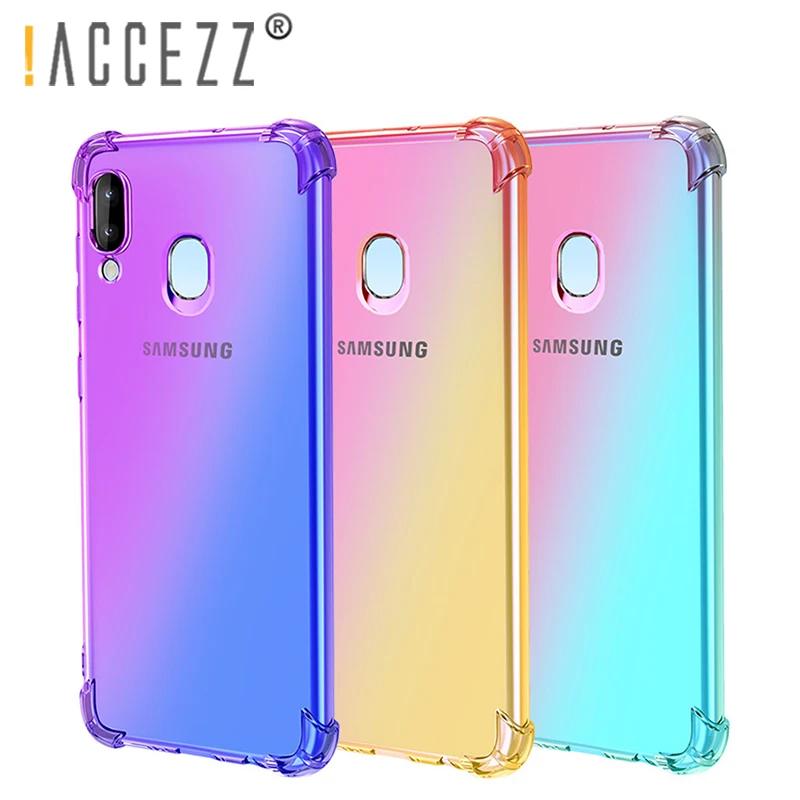 ! ACCEZZ цветной мягкий чехол для телефона Samsung A40 A50 защитная задняя крышка Galaxy