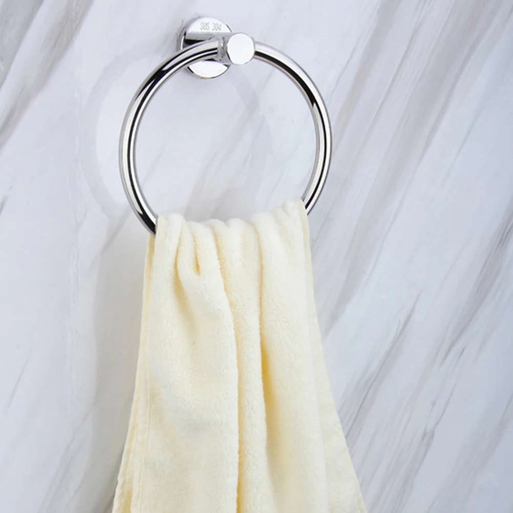 

Holder Ring Bathroom Towel Wall Mounted Toilet Stainless Steel Round Hand Rustless Durable