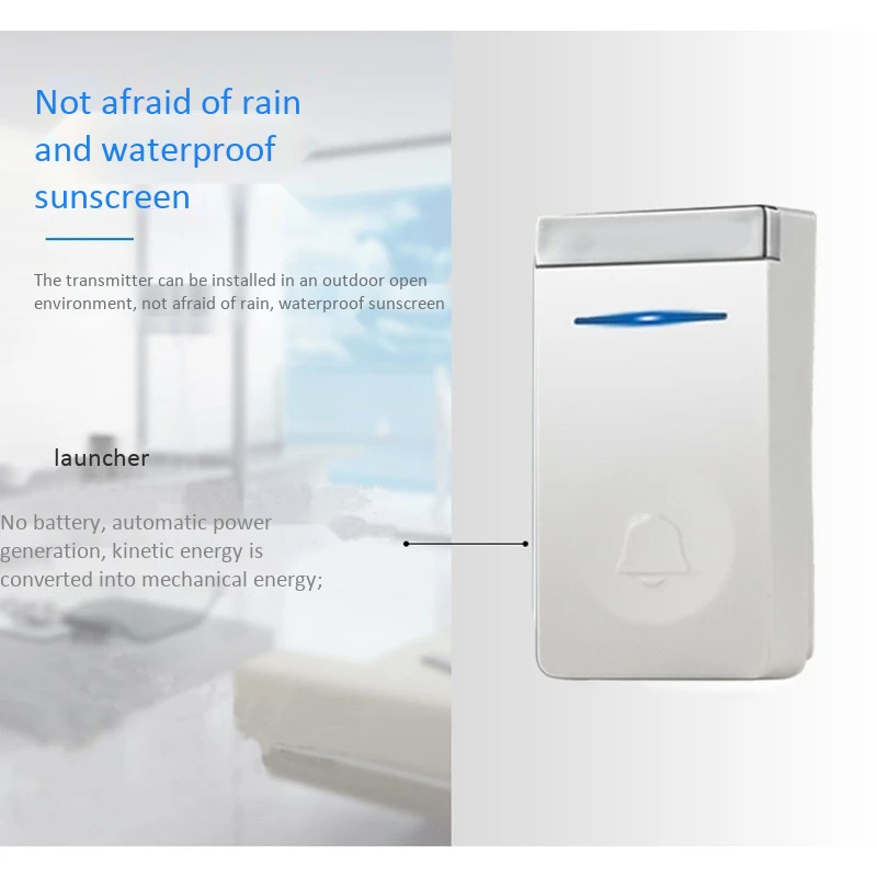 Беспроводной дверной звонок AMS с автономным питанием без батареи