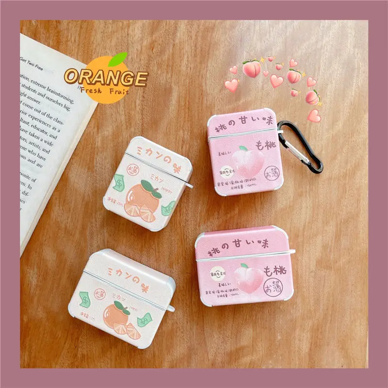 

Embossed Embroidered Fruit Case for AirPods 1 2 Protective Case for AirPods Pro Wireless Bluetooth Headset Shell Leather Shell