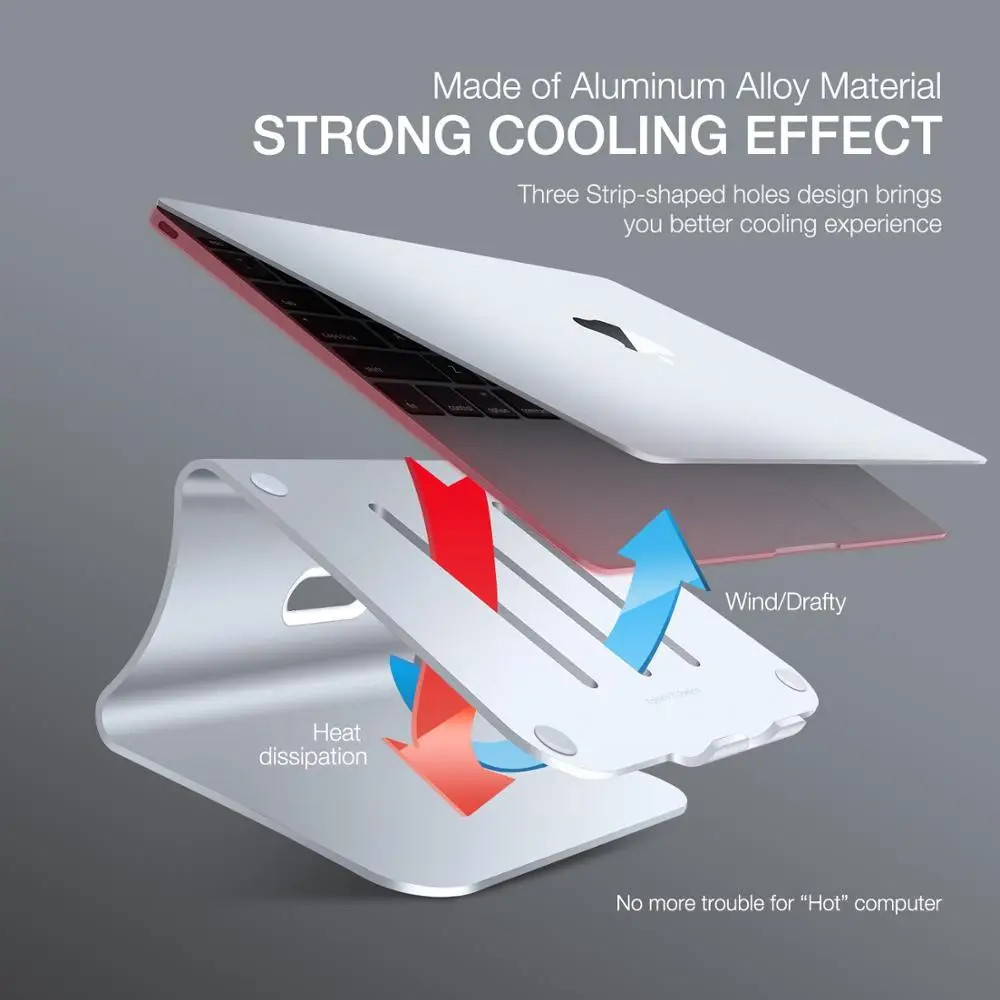 Алюминиевый охлаждающий держатель для ноутбука Apple MacBook Pro ASUS hp lenovo samsung sony Dell 11