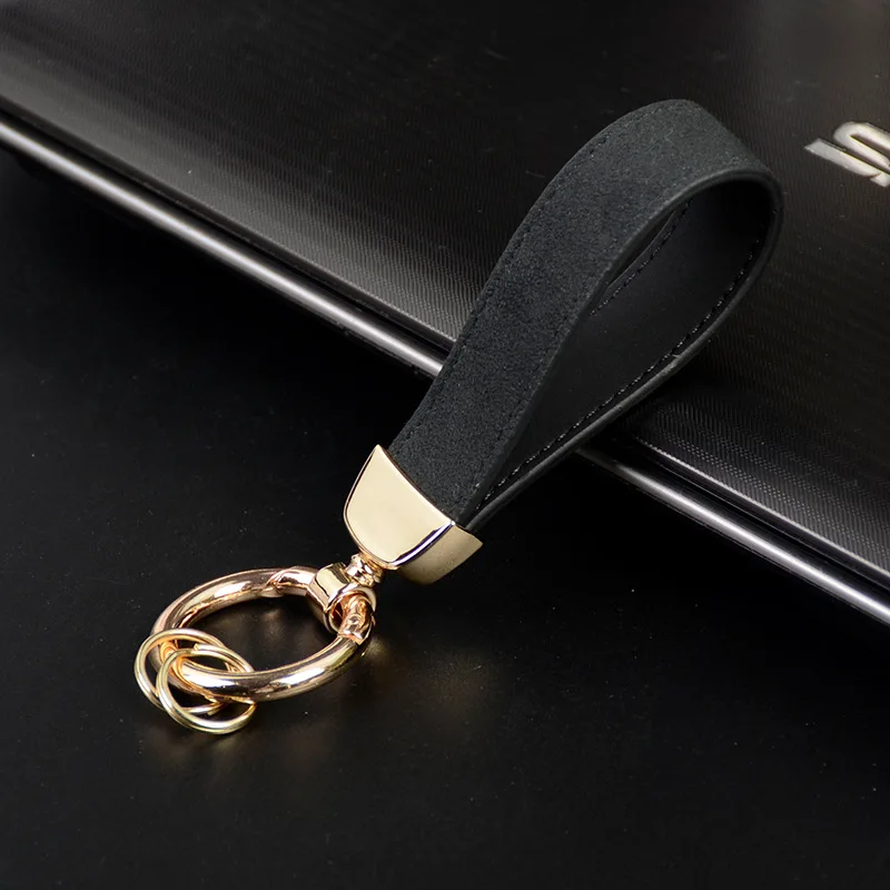 

Genuine Leather Wallet Holder Keychain Business Fashion Gift Car Key Holder Gold and Black Keys Purse EDC Housekeeper