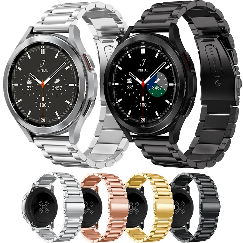 

Ремешок из нержавеющей стали для Samsung Galaxy Watch 4 Classic, браслет для часов 4 42 мм 46 мм 44 мм 40 мм 20 мм 22 мм для часов 3 45 мм Gear S3