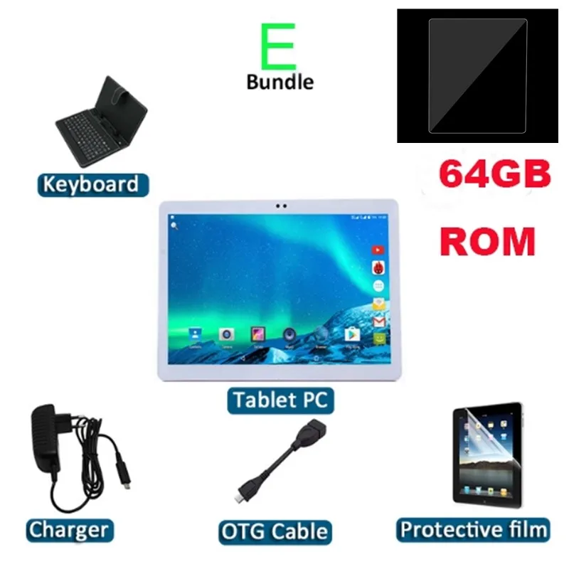 add Tempered glass 2.5D экран 4G Lte планшеты 10 Android 8,0 64 Гб rom 1920x1200 ips Wi-Fi gps Dual SIM 3G 10,1 дюймов Рог громкий планшет 10 10,1" - Комплект: add Tempered glass